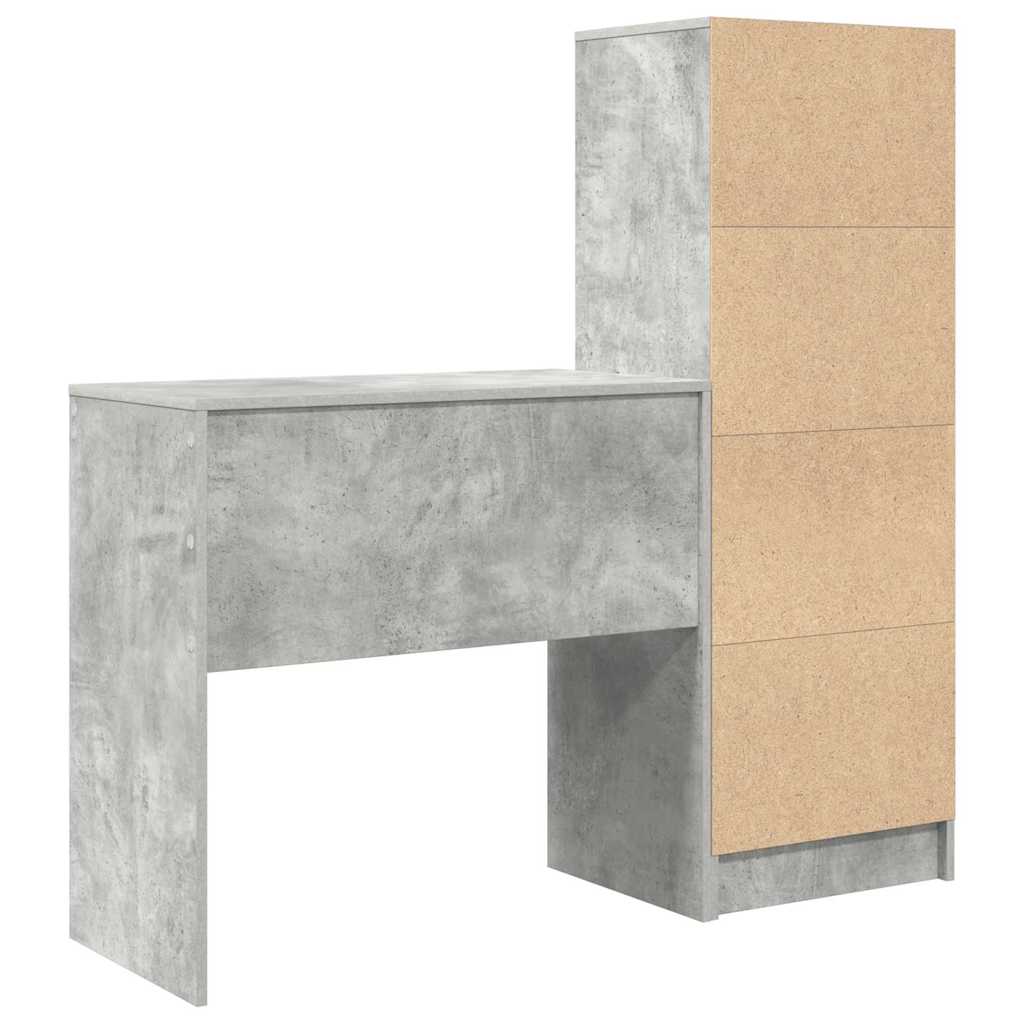 Bureau met lade 2 pcs Beton Grijs