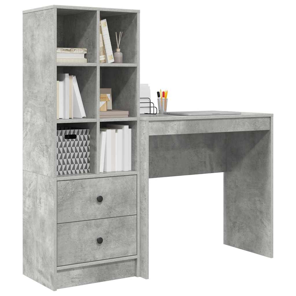 Bureau met lade 2 pcs Beton Grijs