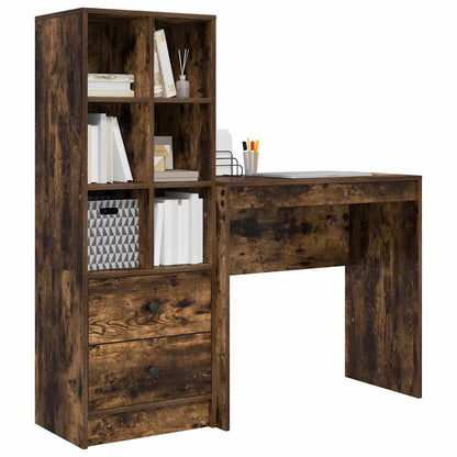 Bureau met lade 2 pcs Gerookt eiken