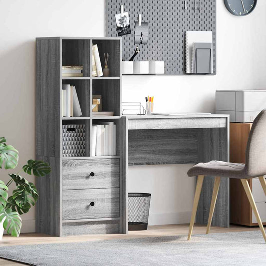 Bureau met lade 2 pcs Grijs Sonoma