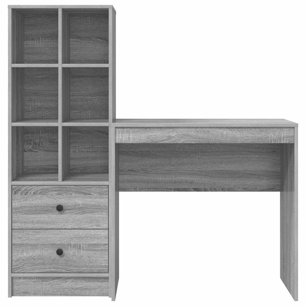 Bureau met lade 2 pcs Grijs Sonoma