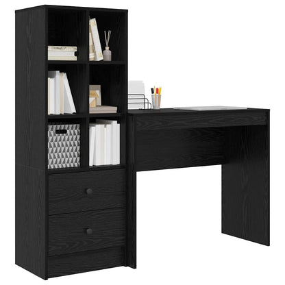 Bureau met lade 2 pcs Zwart Eiken