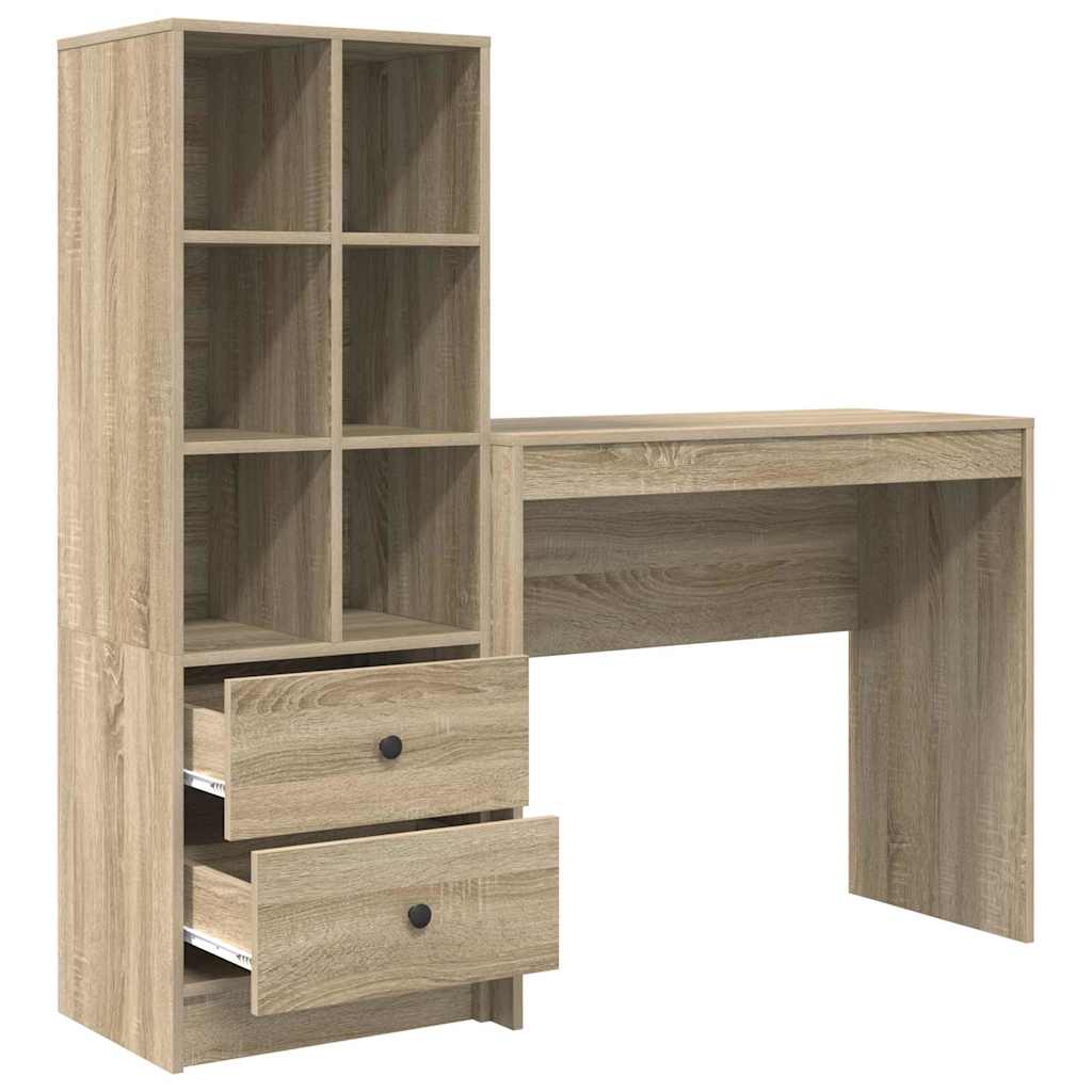 Bureau met lade 2 pcs Sonoma Eiken