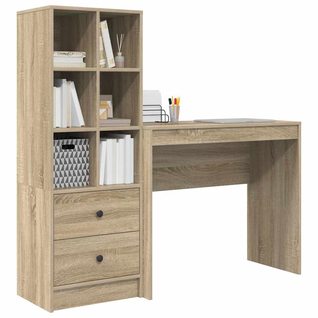 Bureau met lade 2 pcs Sonoma Eiken