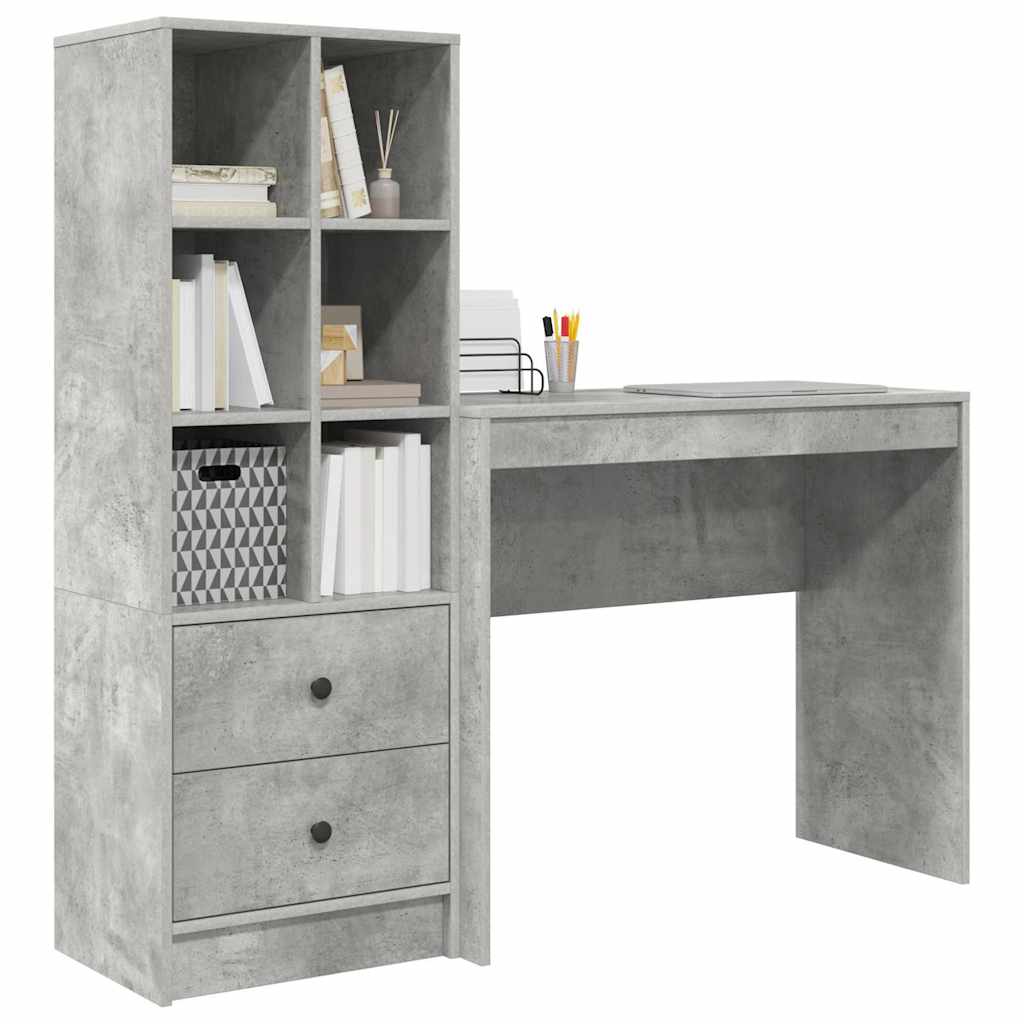 Bureau met lade 2 pcs Beton Grijs