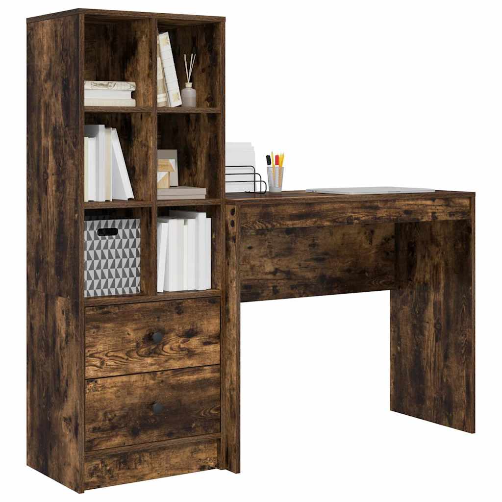 Bureau met lade 2 pcs Gerookt eiken