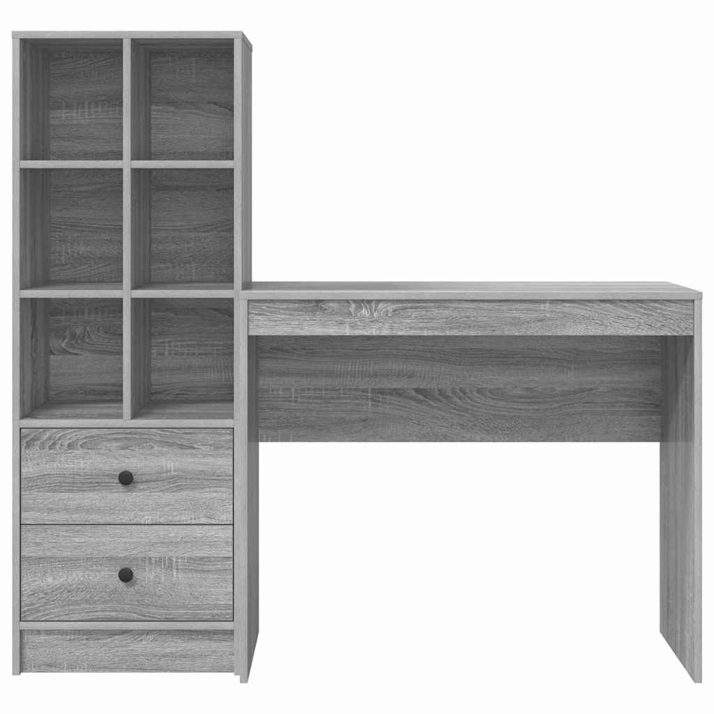 Bureau met lade 2 pcs Grijs Sonoma