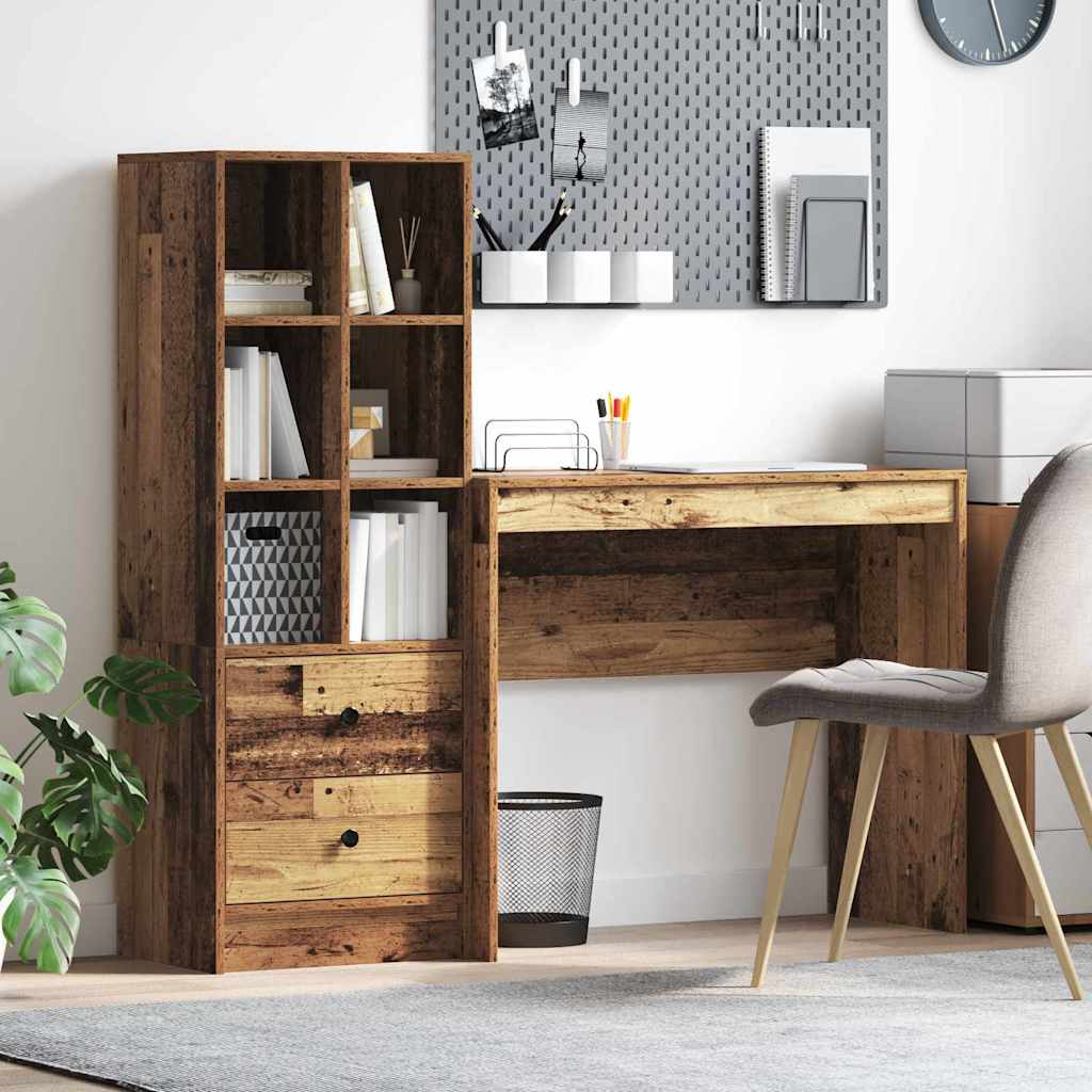 Bureau met lade 2 pcs Oudhout