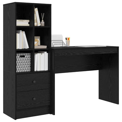 Bureau met lade 2 pcs Zwart Eiken