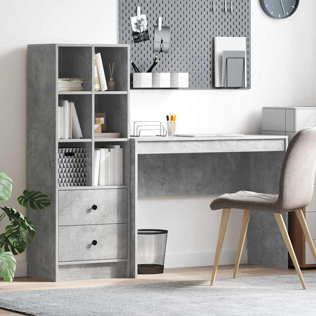 Bureau met lade 2 pcs Beton Grijs