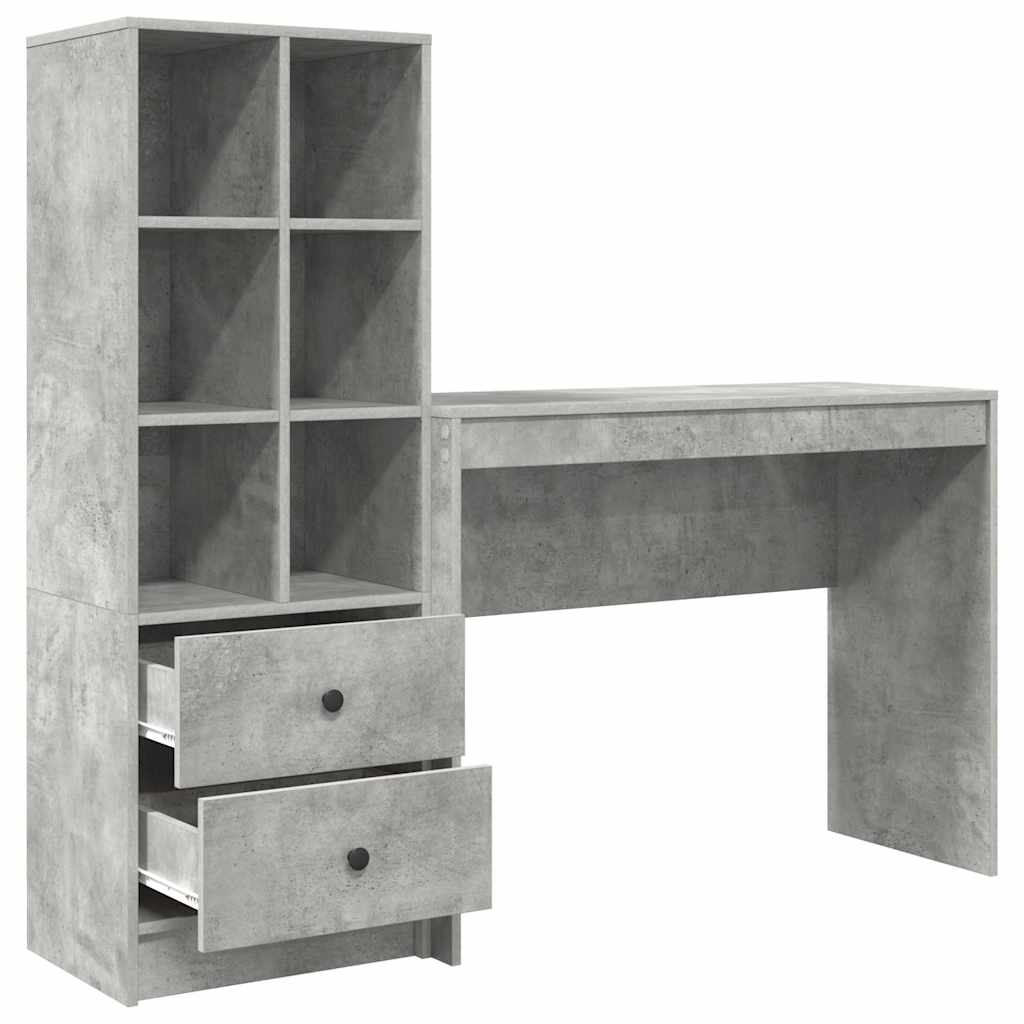 Bureau met lade 2 pcs Beton Grijs