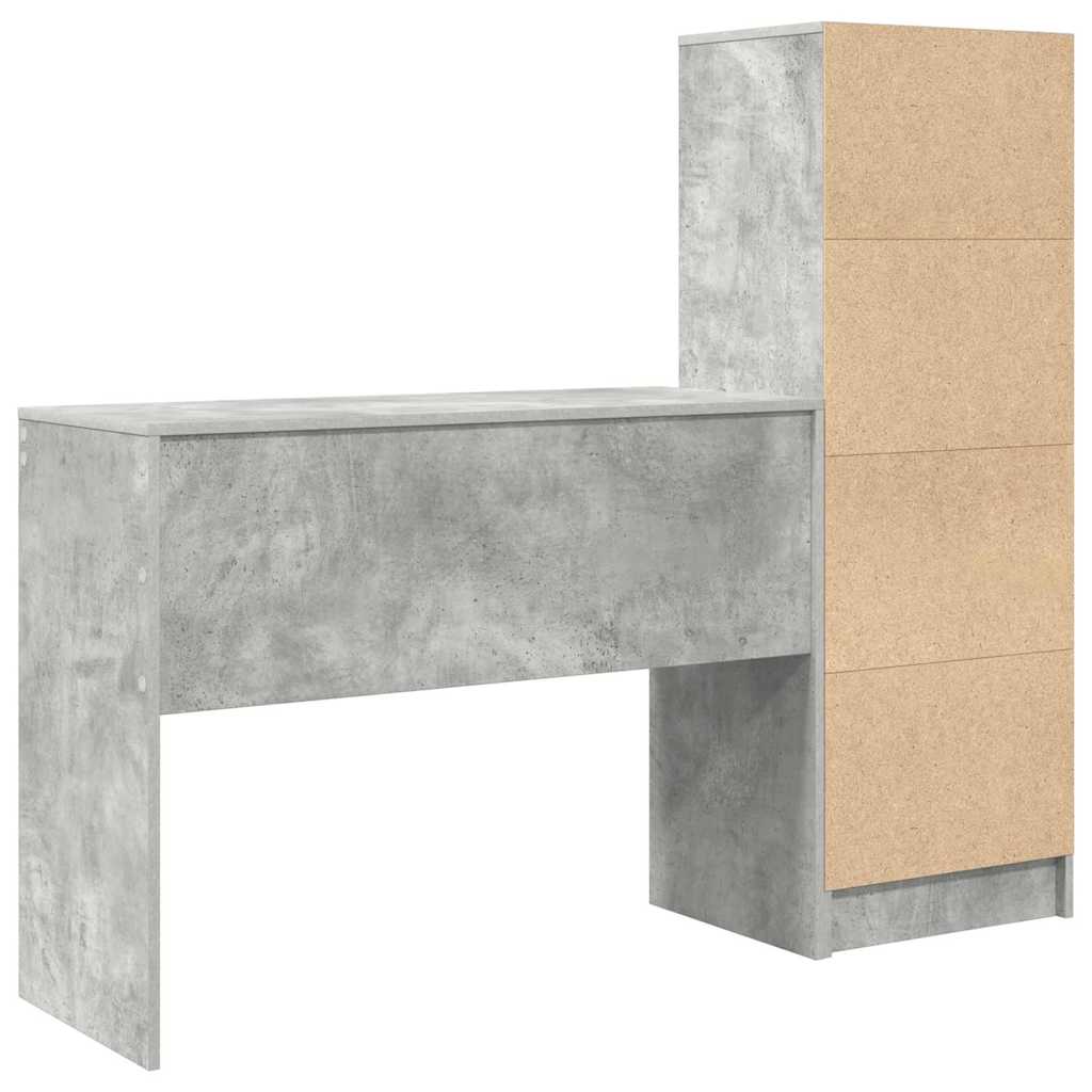 Bureau met lade 2 pcs Beton Grijs