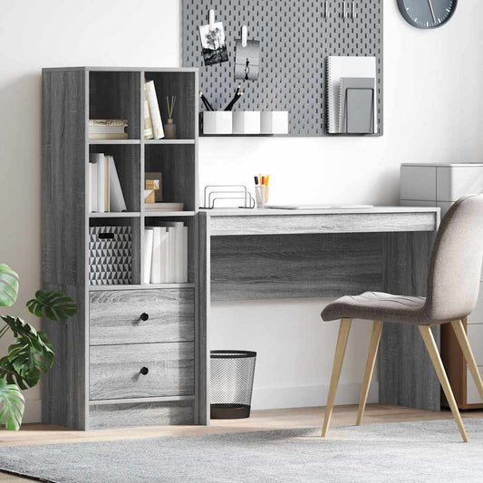 Bureau met lade 2 pcs Grijs Sonoma