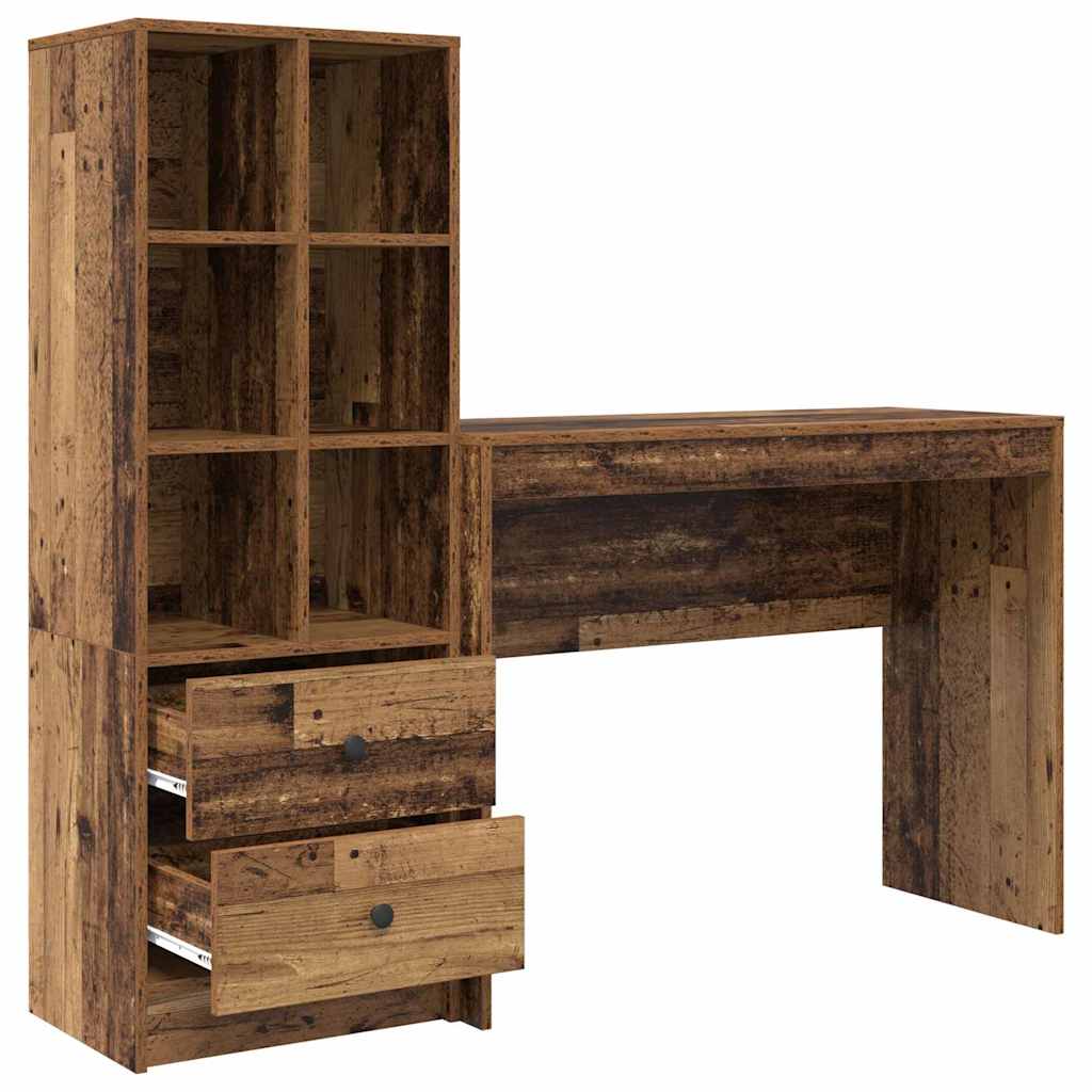 Bureau met lade 2 pcs Oudhout