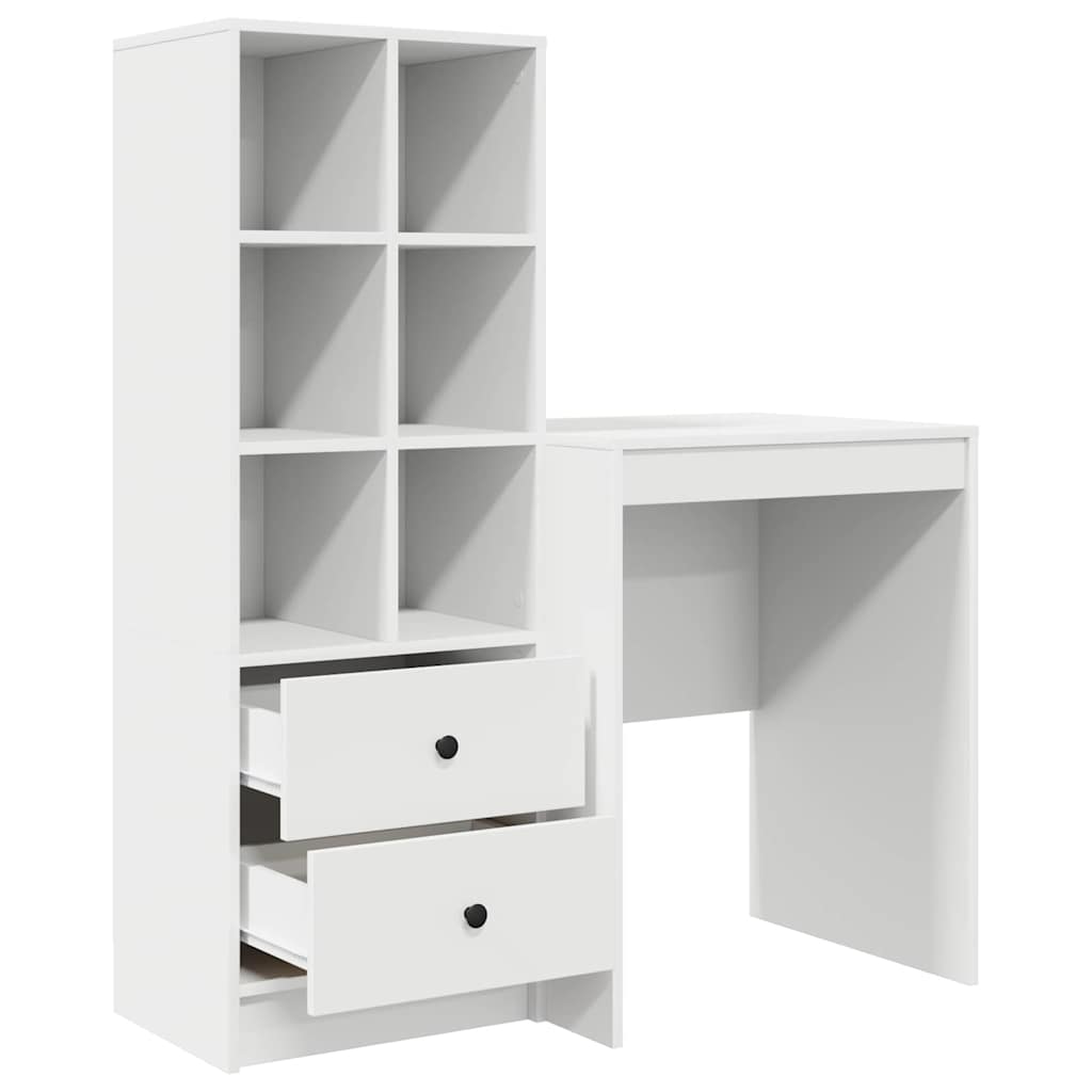 Bureau met lade 2 pcs Wit