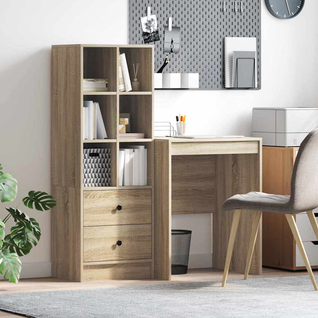 Bureau met lade 2 pcs Sonoma Eiken