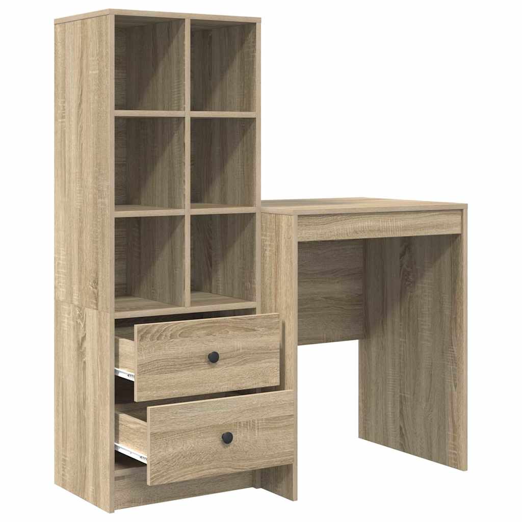 Bureau met lade 2 pcs Sonoma Eiken