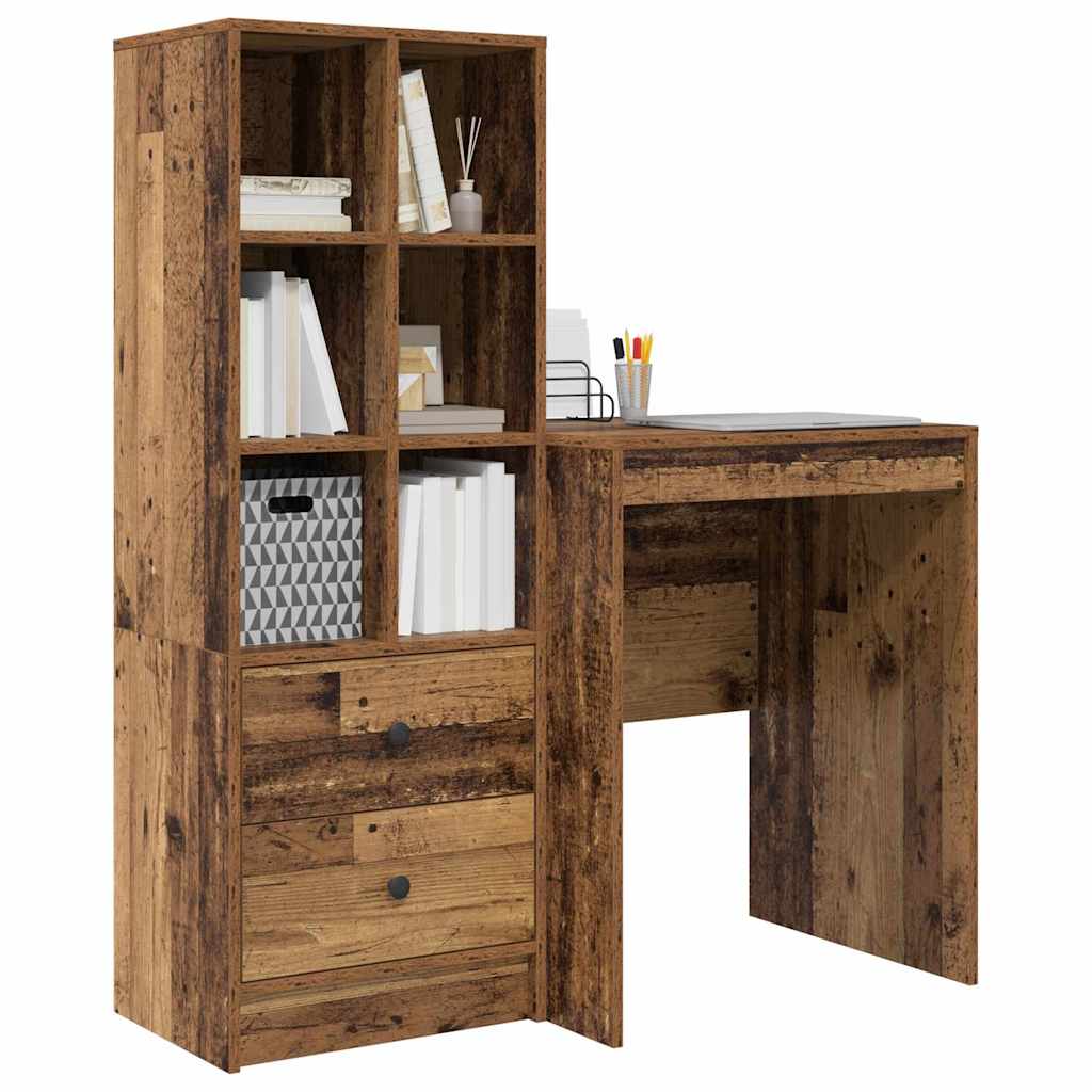 Bureau met lade 2 pcs Oudhout