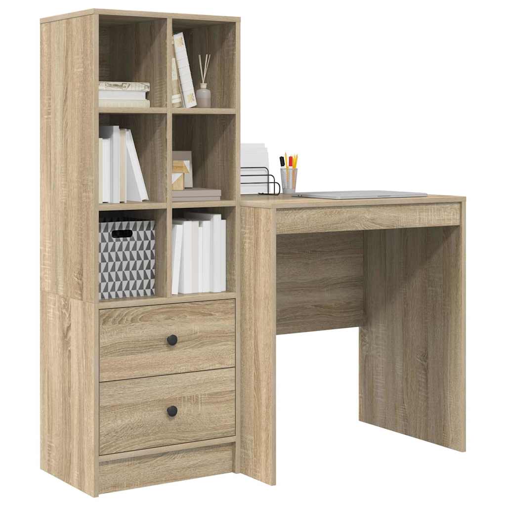 Bureau met lade 2 pcs Sonoma Eiken