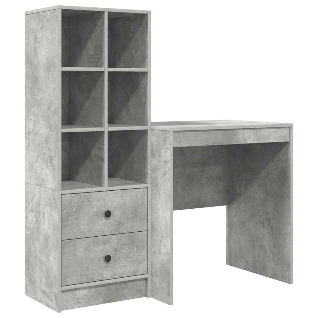 Bureau met lade 2 pcs Beton Grijs