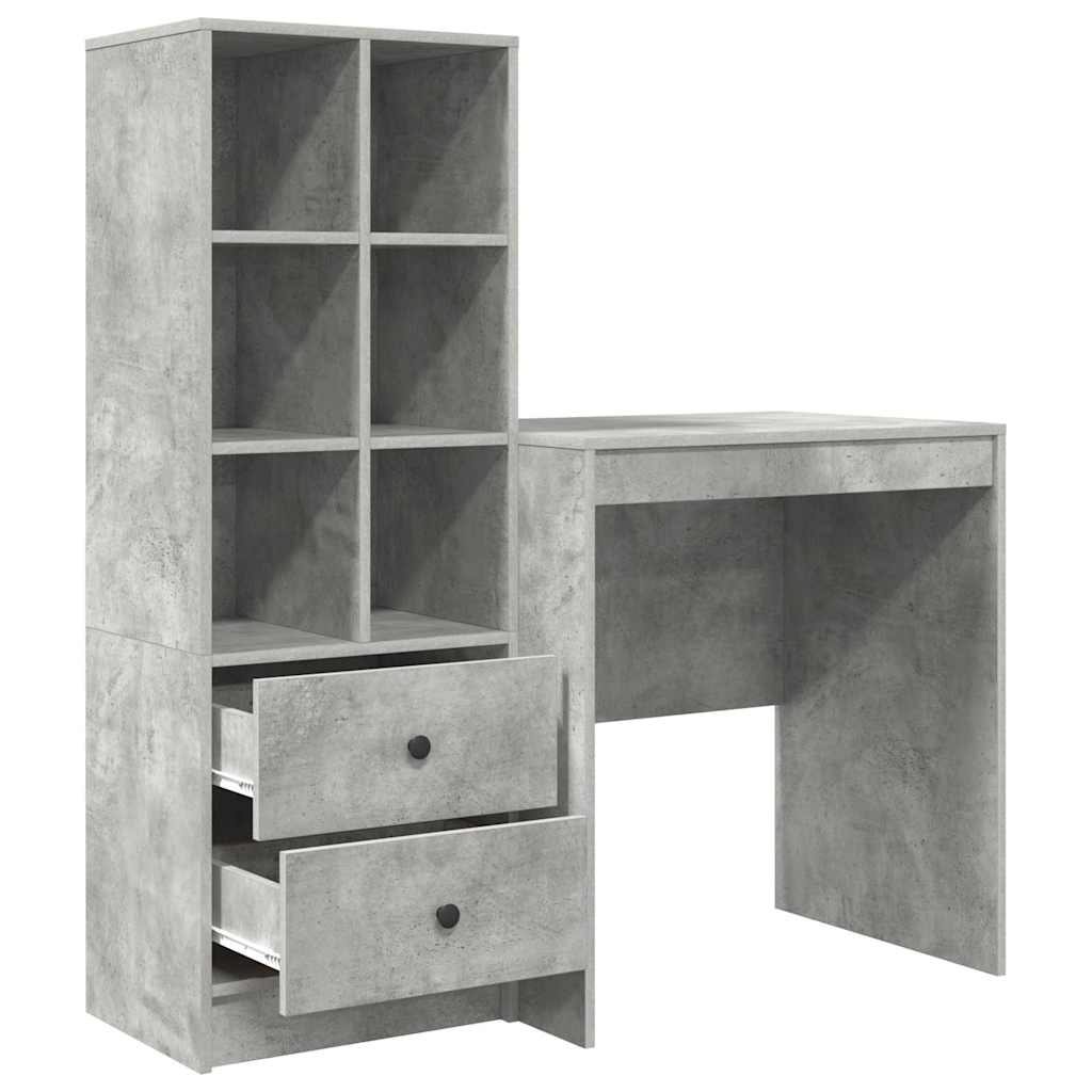 Bureau met lade 2 pcs Beton Grijs