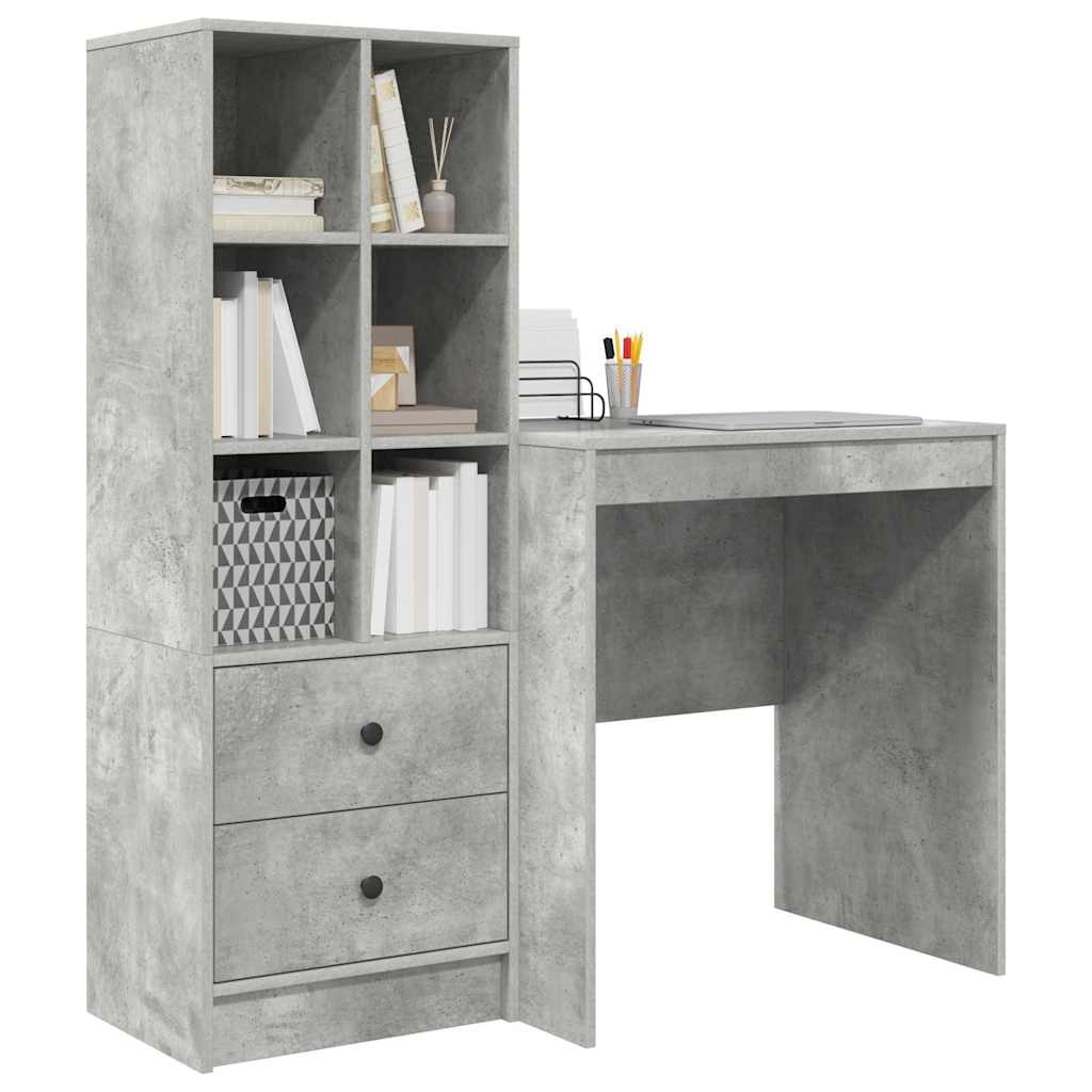 Bureau met lade 2 pcs Beton Grijs