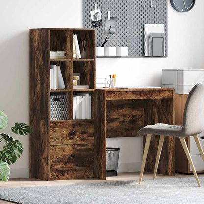 Bureau met lade 2 pcs Gerookt eiken