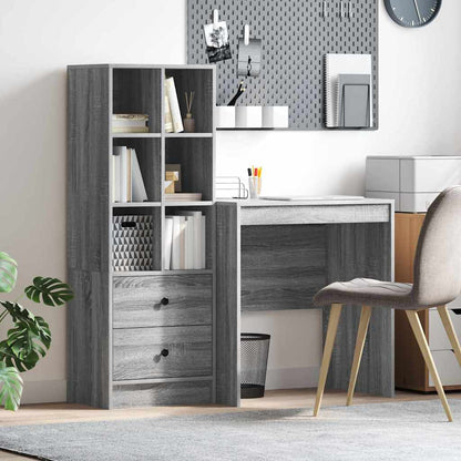 Bureau met lade 2 pcs Grijs Sonoma