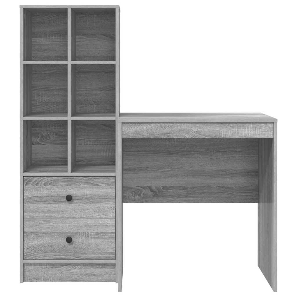 Bureau met lade 2 pcs Grijs Sonoma