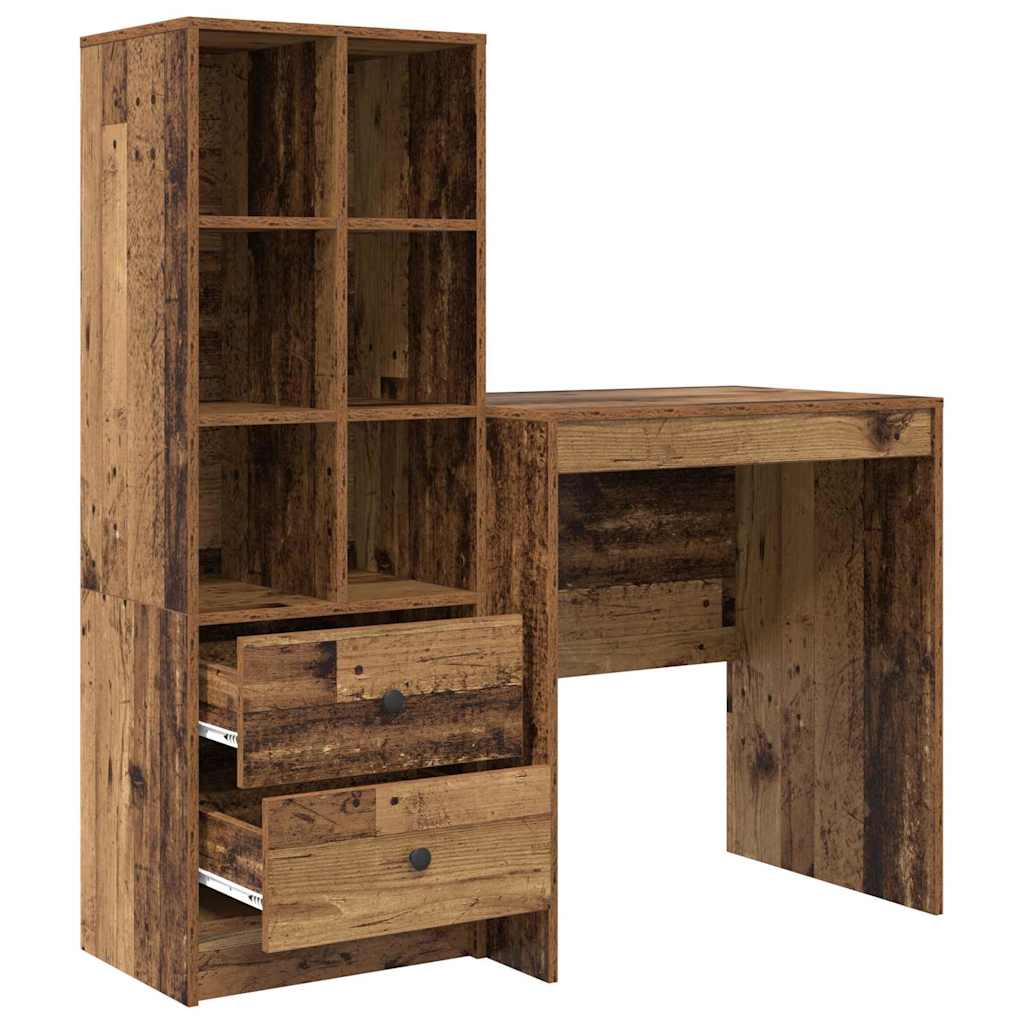 Bureau met lade 2 pcs Oudhout