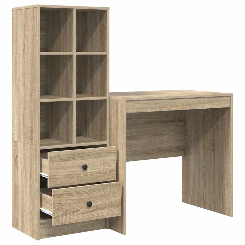 Bureau met lade 2 pcs Sonoma Eiken