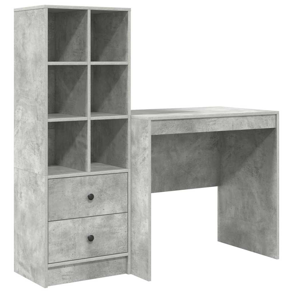 Bureau met lade 2 pcs Beton Grijs