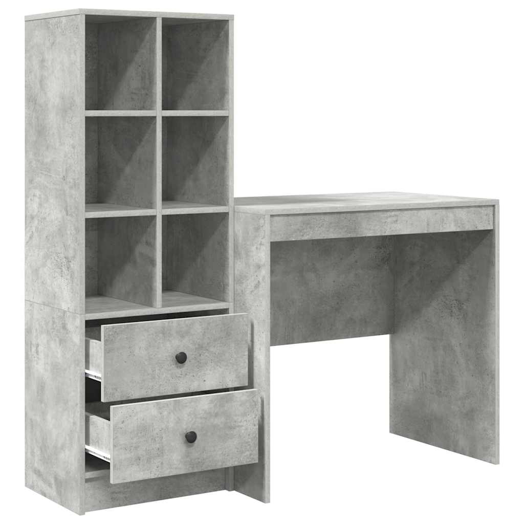 Bureau met lade 2 pcs Beton Grijs