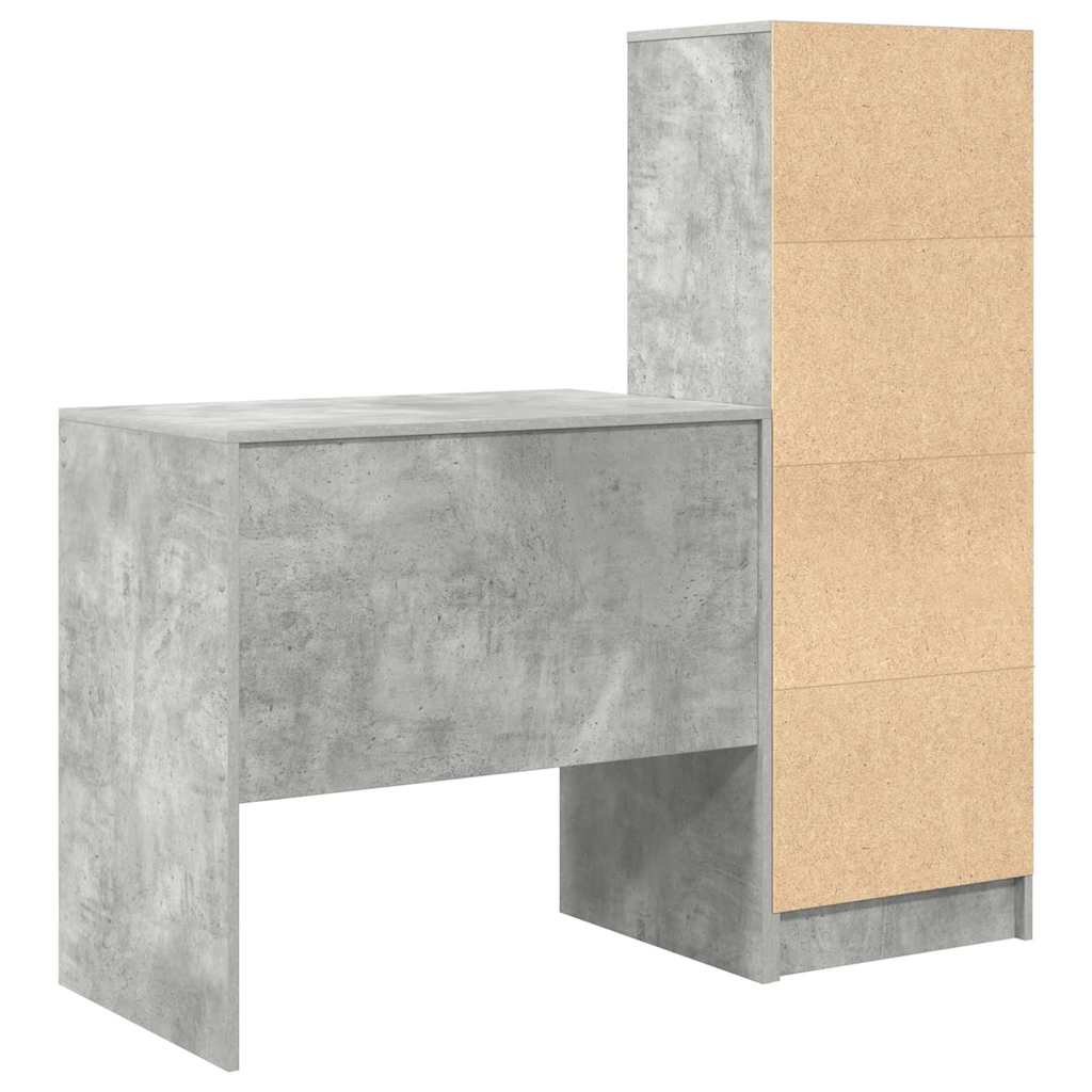 Bureau met lade 2 pcs Beton Grijs