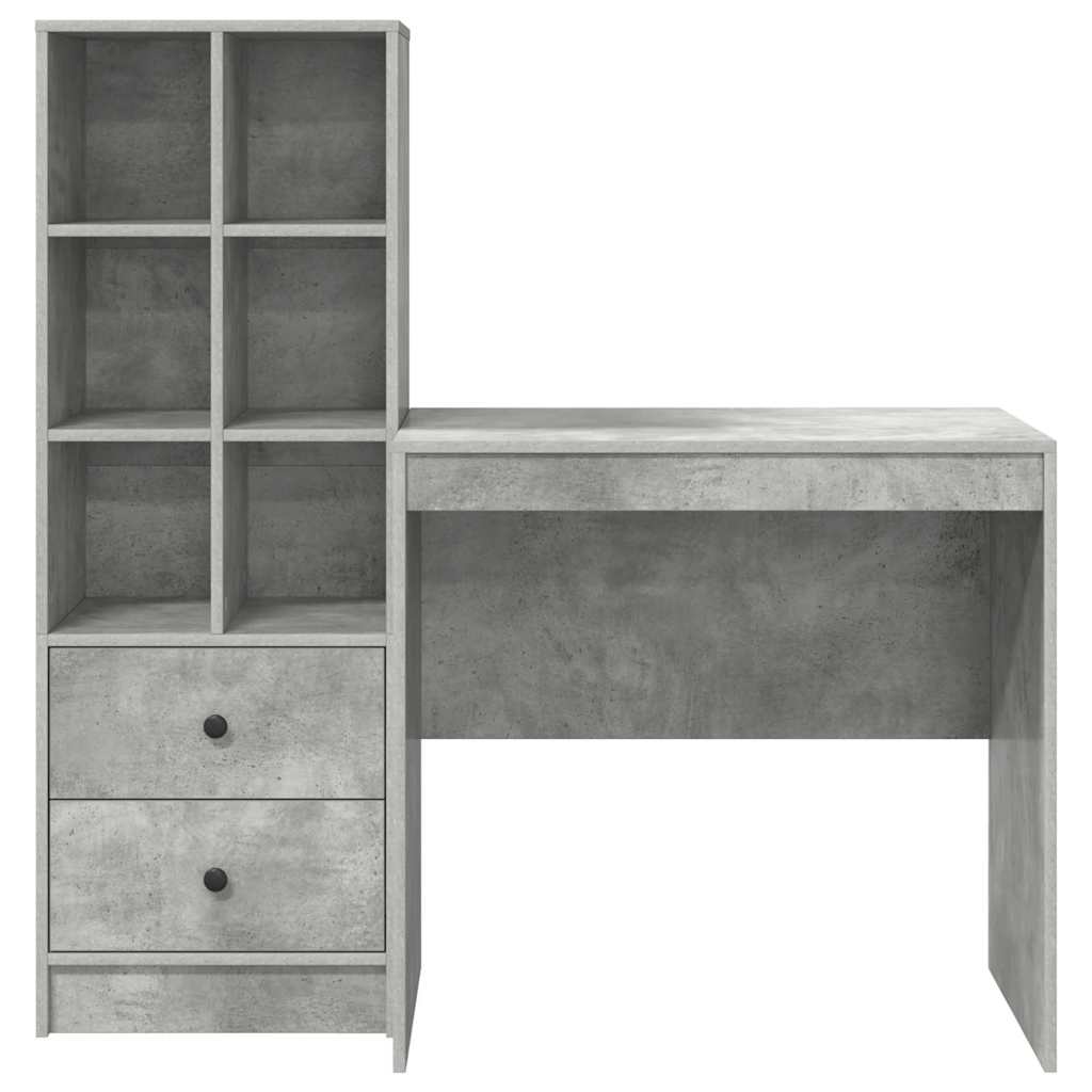 Bureau met lade 2 pcs Beton Grijs