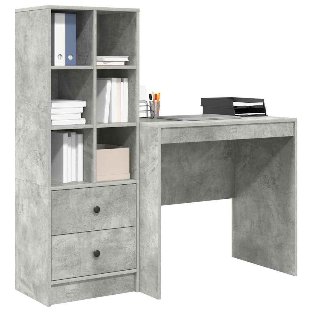 Bureau met lade 2 pcs Beton Grijs