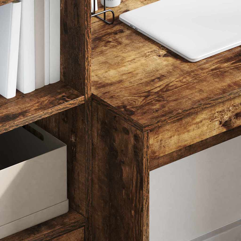 Bureau met lade 2 pcs Gerookt eiken