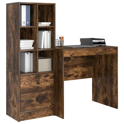 Bureau met lade 2 pcs Gerookt eiken