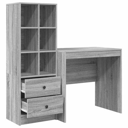 Bureau met lade 2 pcs Grijs Sonoma