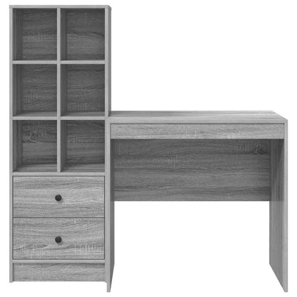 Bureau met lade 2 pcs Grijs Sonoma