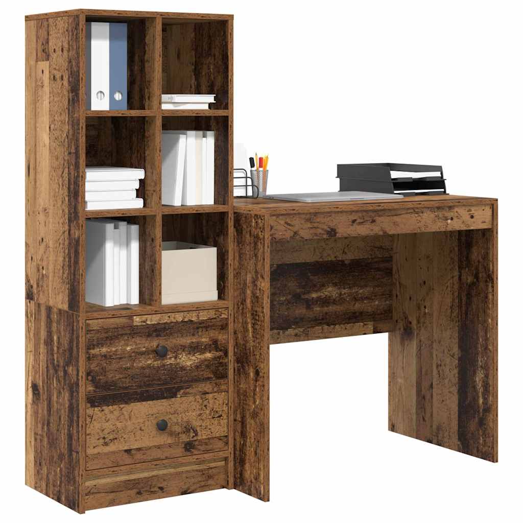 Bureau met lade 2 pcs Oudhout
