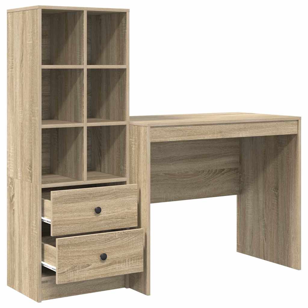 Bureau met lade 2 pcs Sonoma Eiken