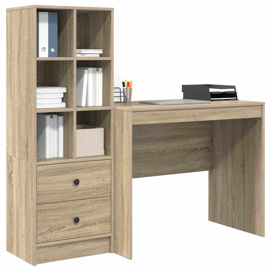 Bureau met lade 2 pcs Sonoma Eiken