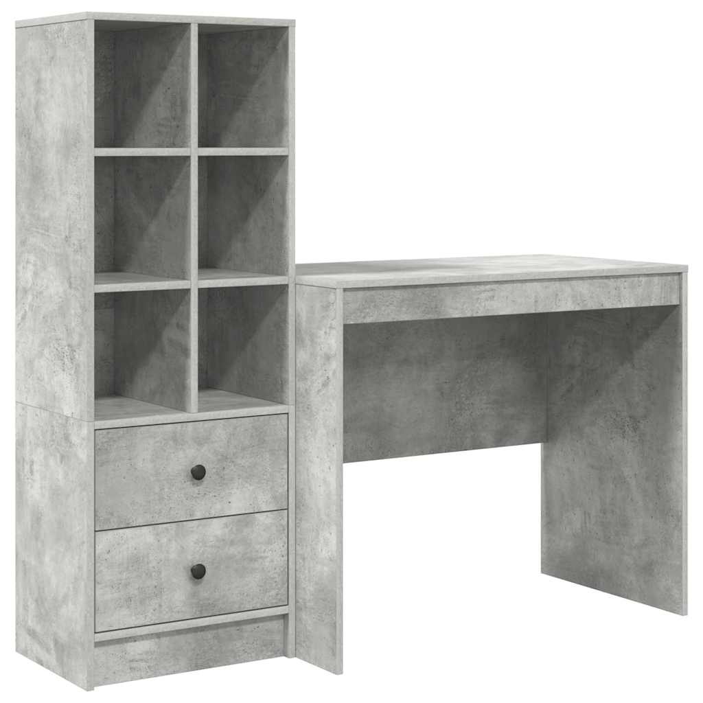 Bureau met lade 2 pcs Beton Grijs