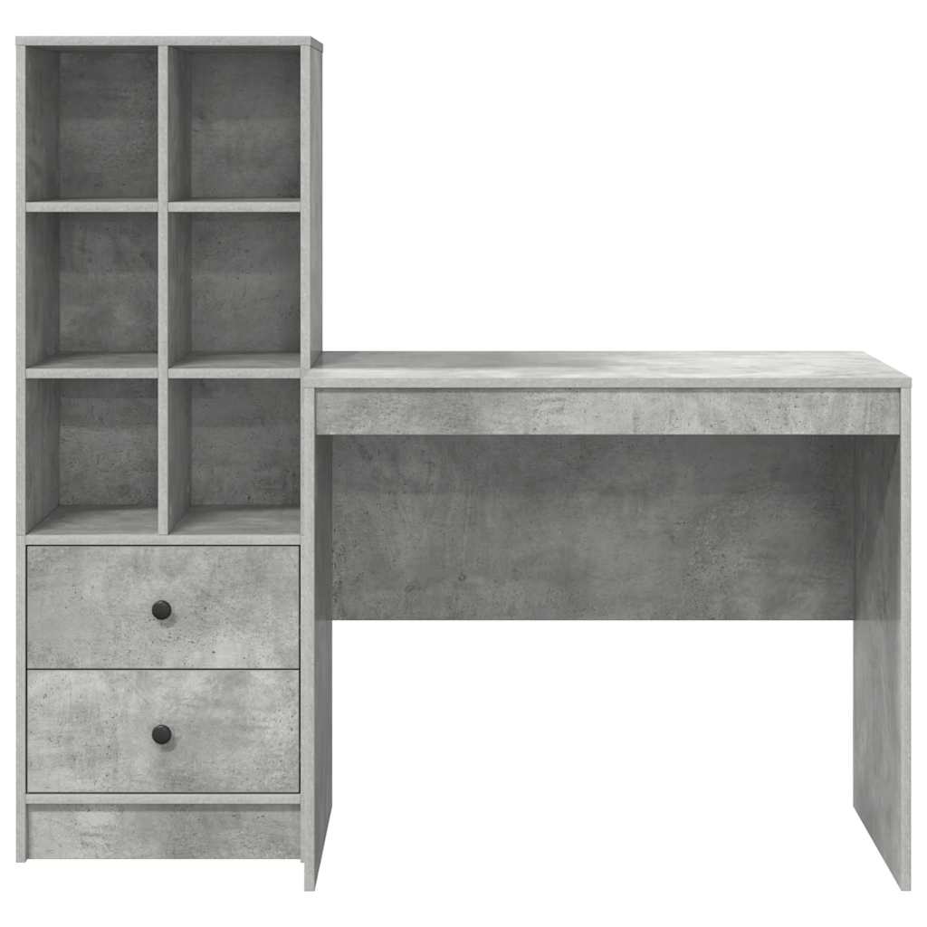 Bureau met lade 2 pcs Beton Grijs