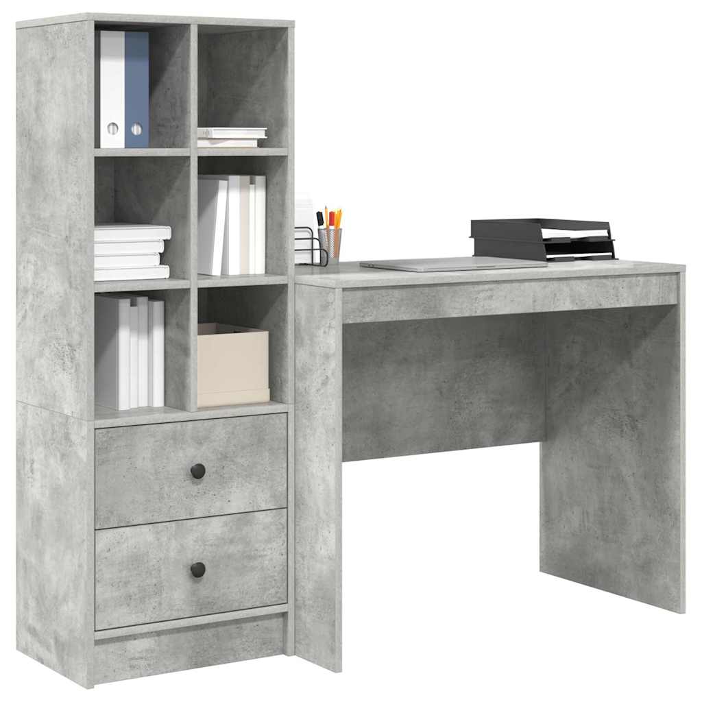 Bureau met lade 2 pcs Beton Grijs