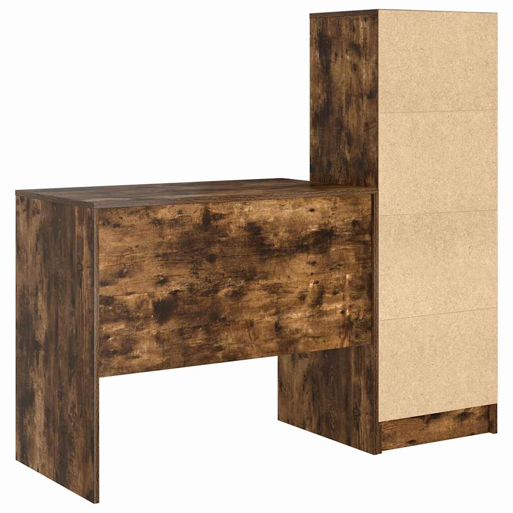 Bureau met lade 2 pcs Gerookt eiken