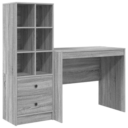 Bureau met lade 2 pcs Grijs Sonoma