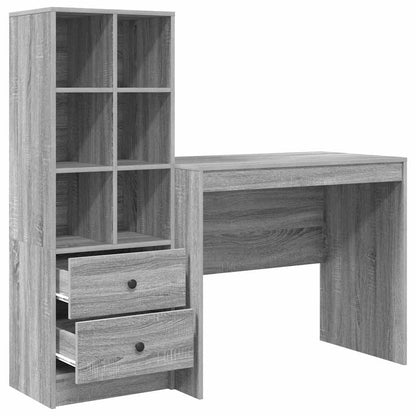 Bureau met lade 2 pcs Grijs Sonoma
