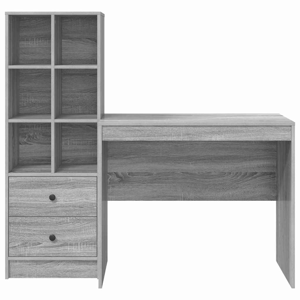 Bureau met lade 2 pcs Grijs Sonoma